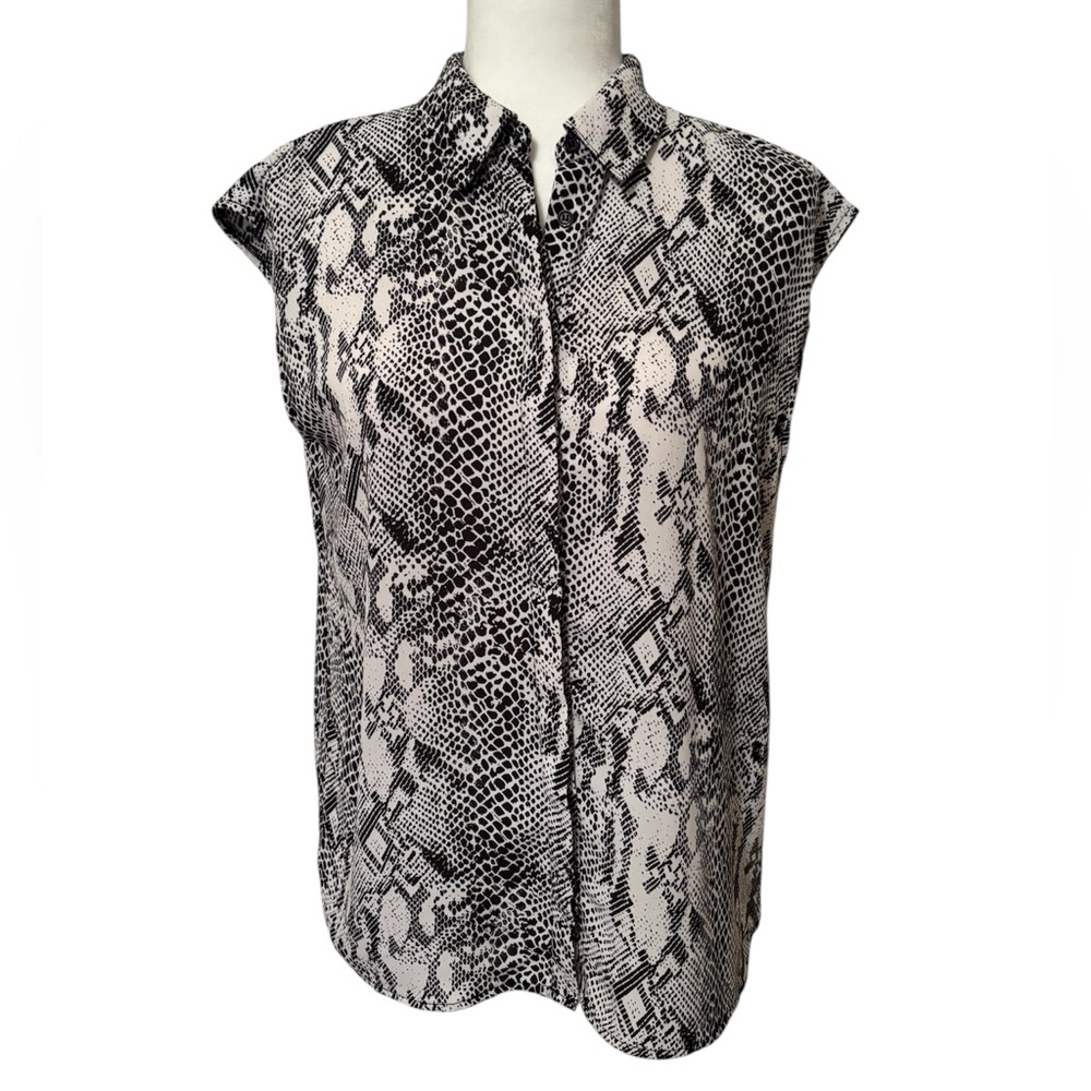 MARLED Black/Gray Snake Print Sleeveless Top Size Small